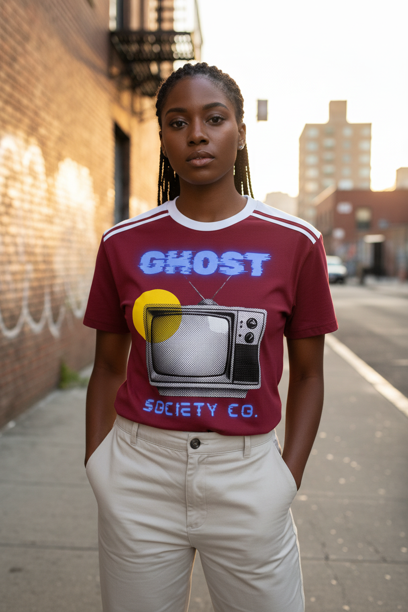 GHOST SOCIETY CO. Unisex Color Block Loose T-Shirt