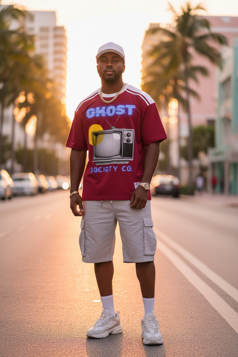 GHOST SOCIETY CO. Unisex Color Block Loose T-Shirt