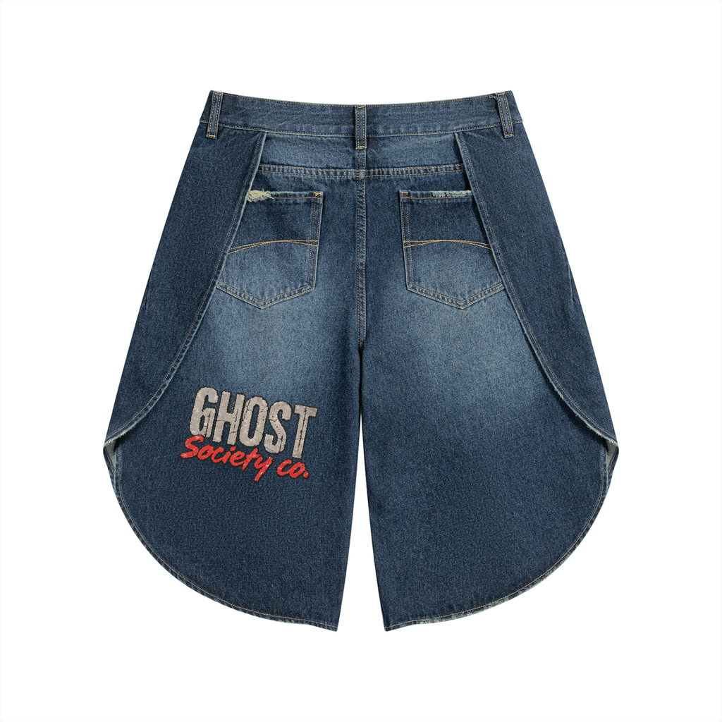 Men's Wide Leg Denim Shorts | Ghost Society Co.