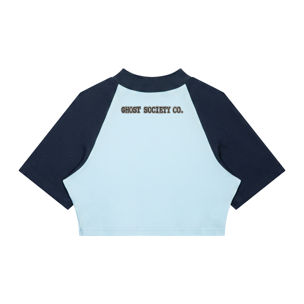 GHOST SOCIETY CO. Women’s Color Block Raglan Crop T-Shirt