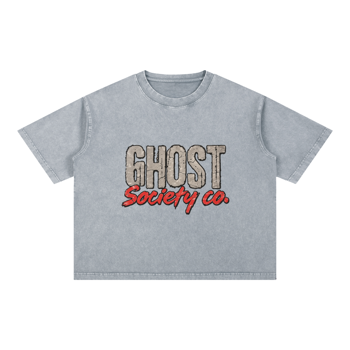 GHOST SOCIETY CO. Mineral Wash Boxy Cotton T-Shirt