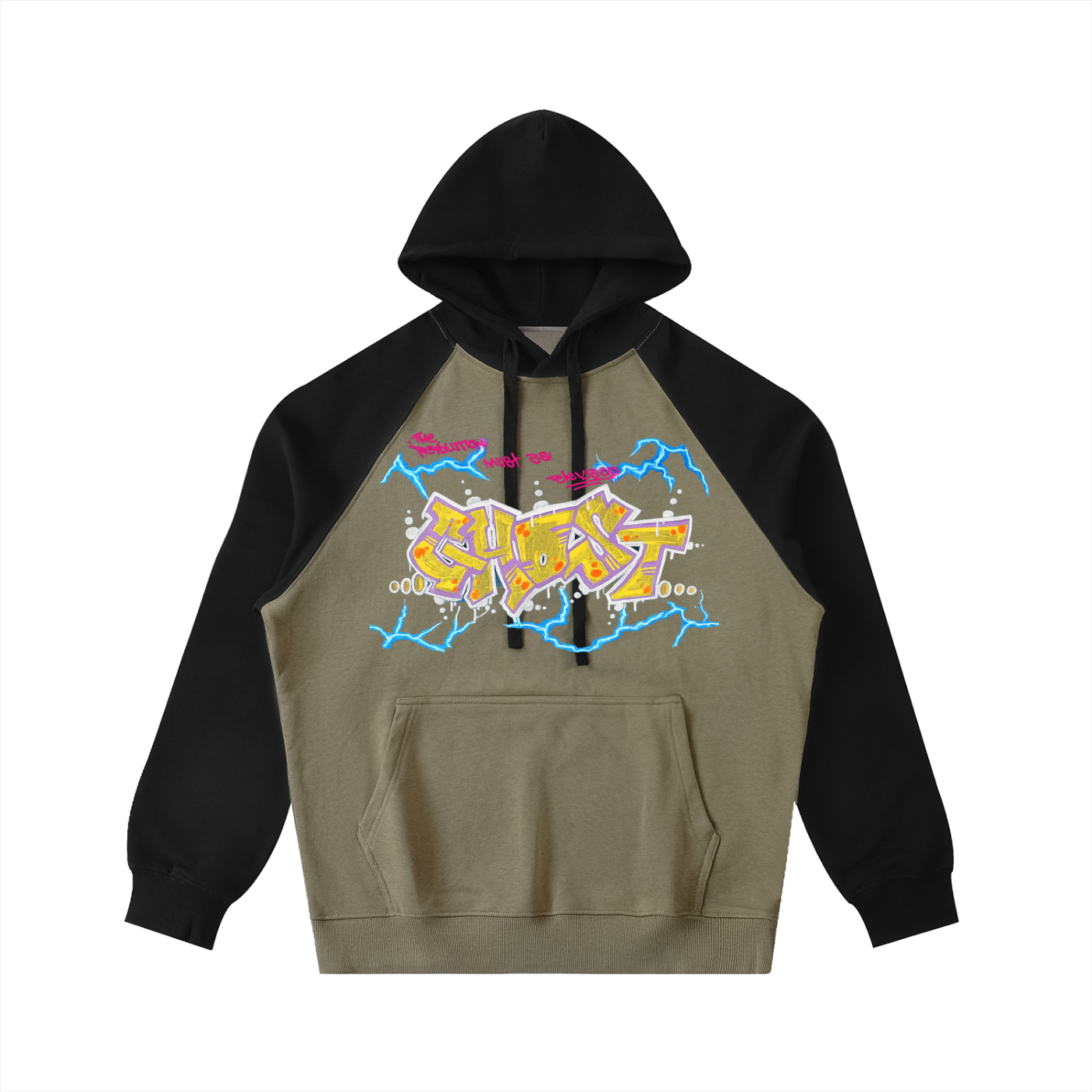 Color-Block Raglan Sleeve Hoodie