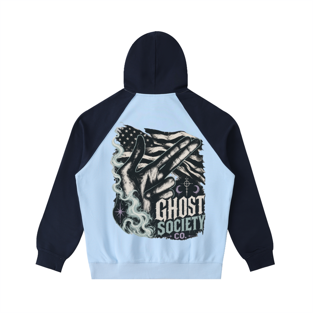 Color-Block Raglan Sleeve Hoodie