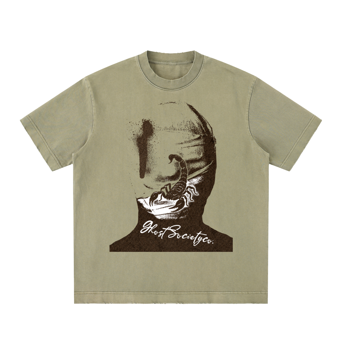 GHOST SOCIETY CO. Heavyweight Vintage Washed Frayed T-Shirt