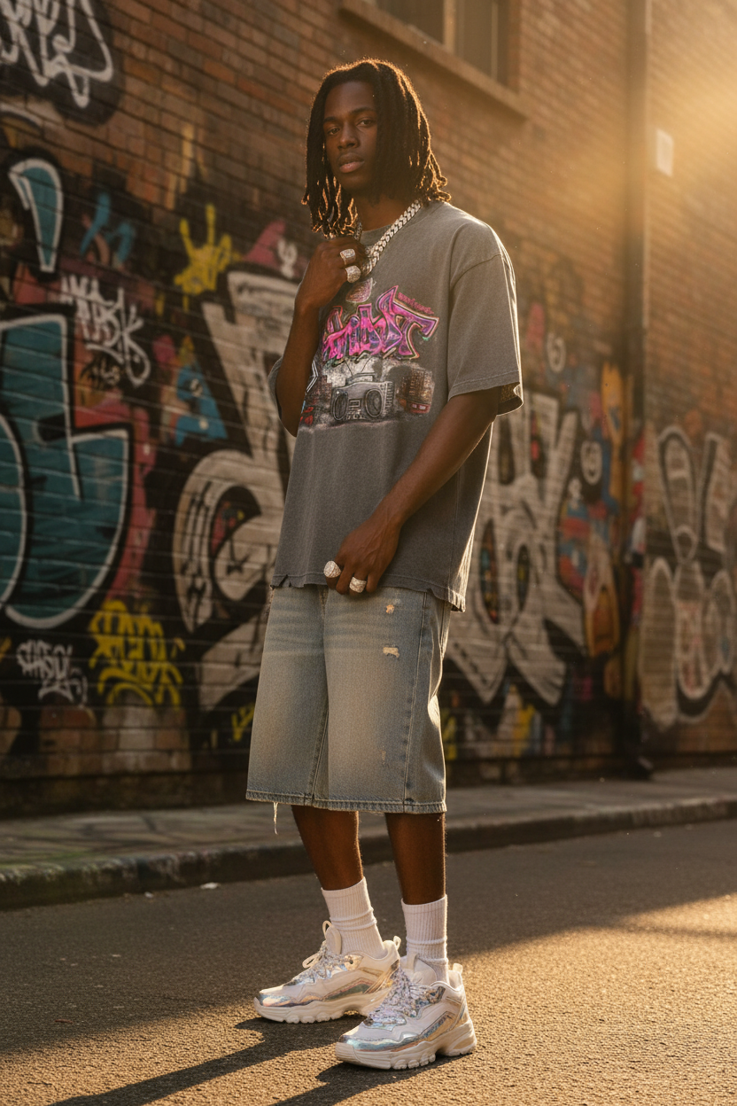 GHOST SOCIETY CO. Snow Wash Raw-Hem Boxy T-shirt