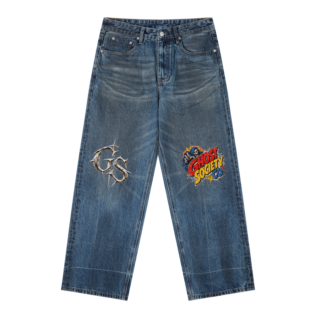 GHOST SOCIETY CO. Vintage Wash Baggy Denim Jeans