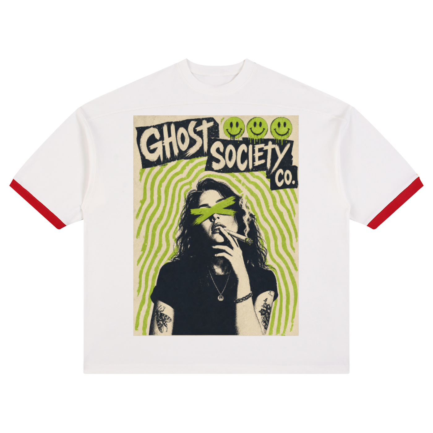 GHOST SOCIETY CO. Unisex Color Block Drop Shoulder T-Shirt