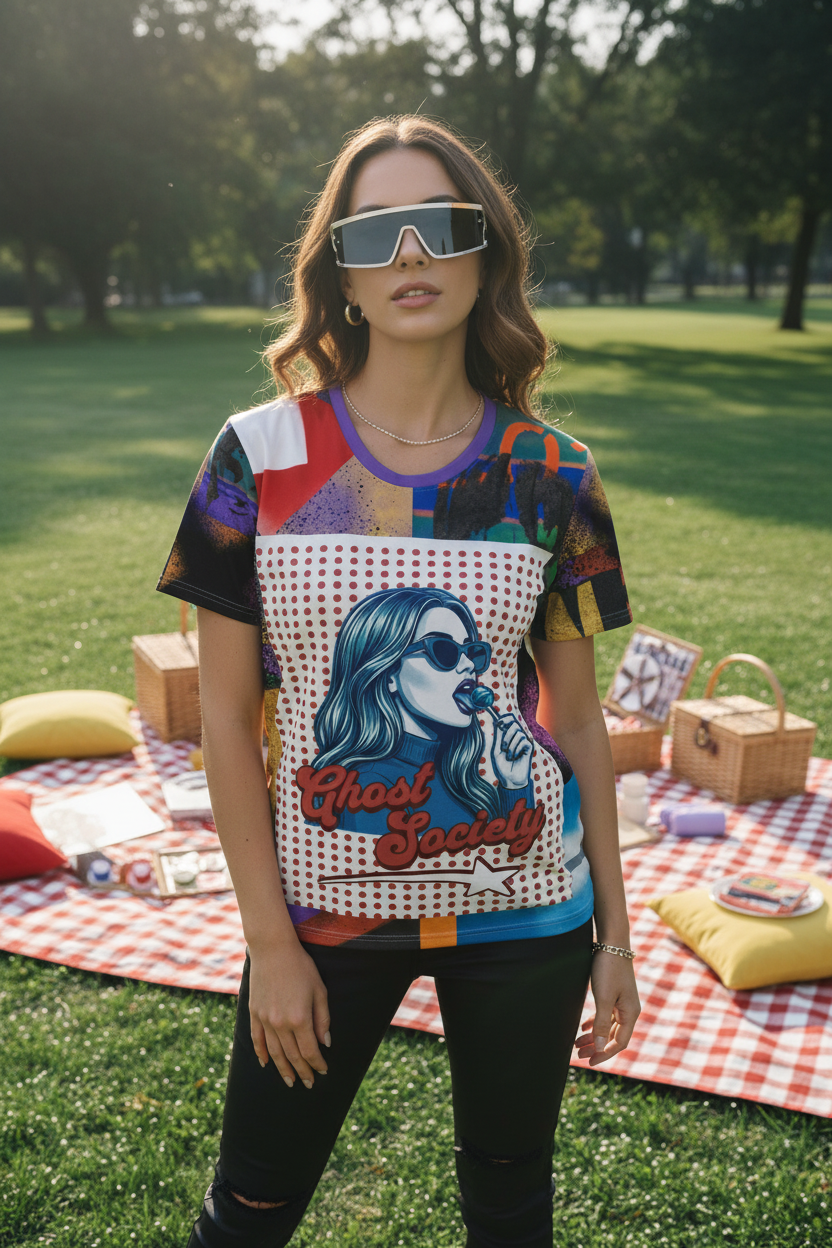 GHOST SOCIETY CO. Women’s cotton crew neck t-shirt
