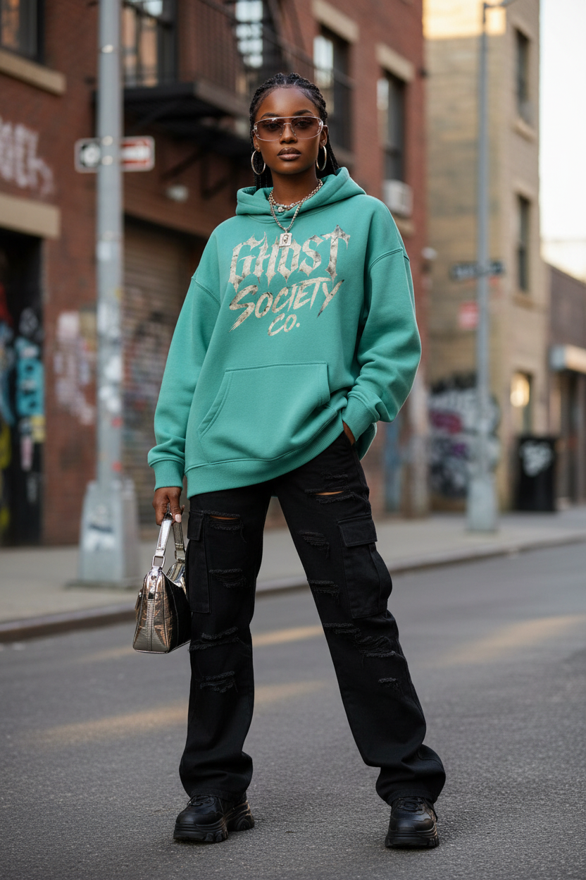 GHOST SOCIETY CO. Oversize Fleeced Hoodie