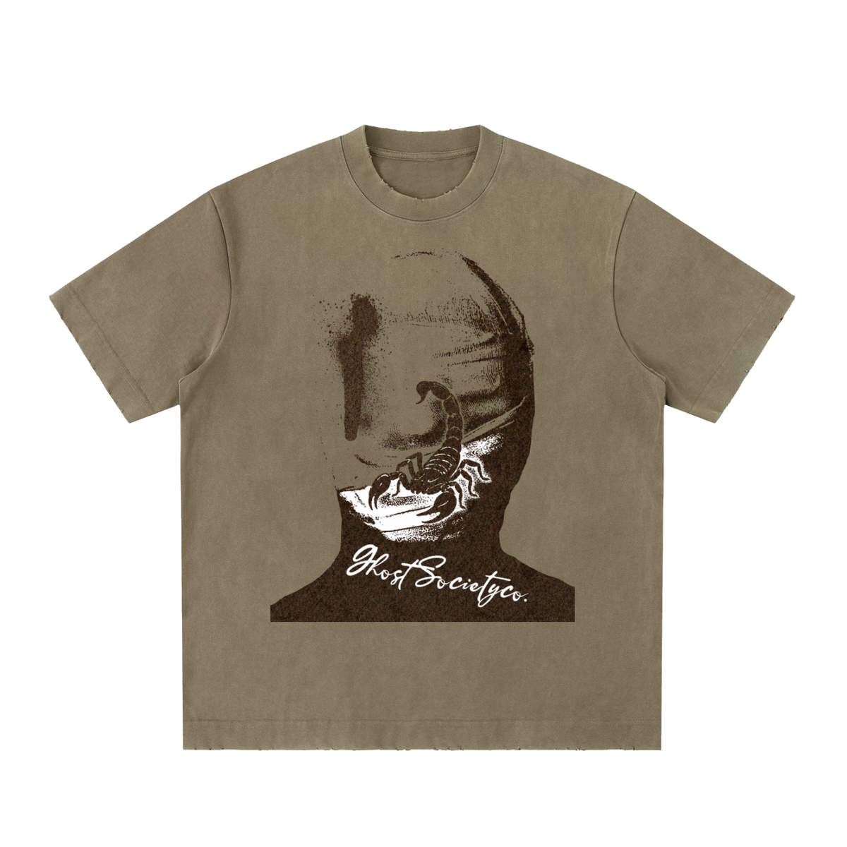 GHOST SOCIETY CO. Heavyweight Vintage Washed Frayed T-Shirt