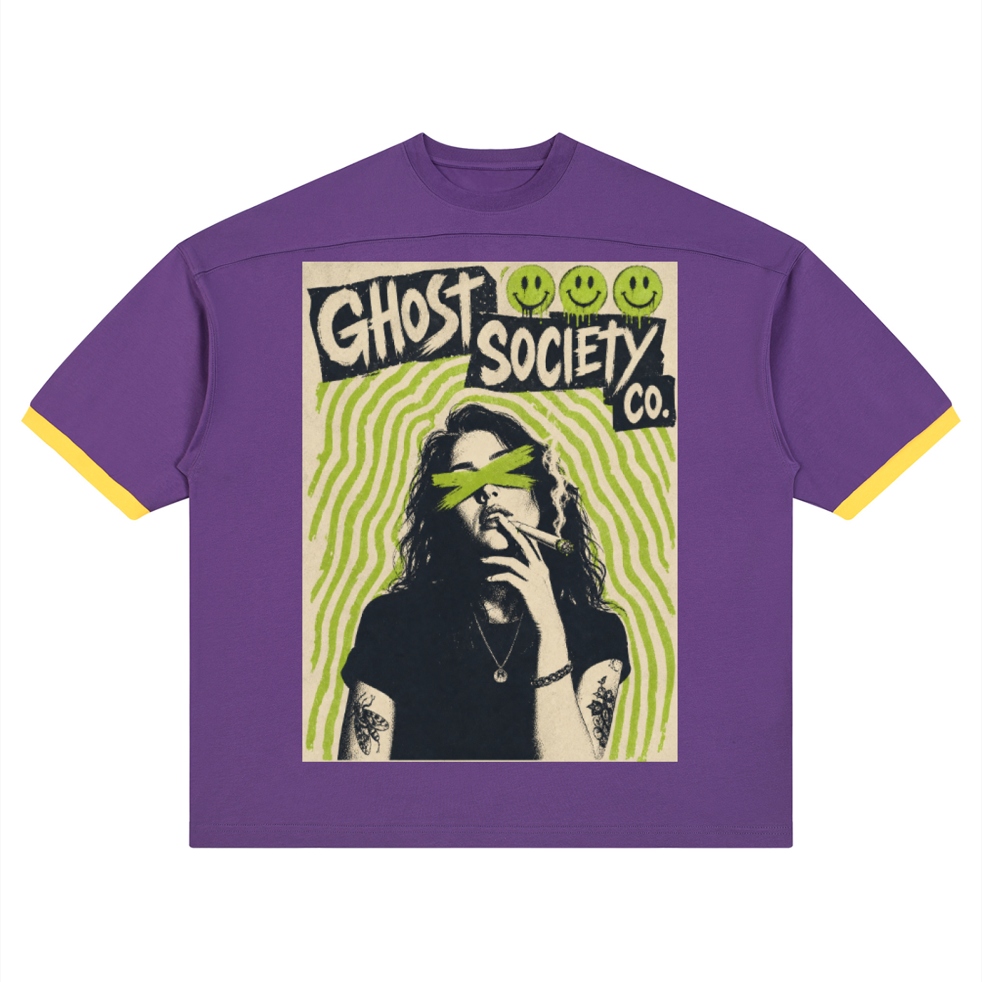 GHOST SOCIETY CO. Unisex Color Block Drop Shoulder T-Shirt