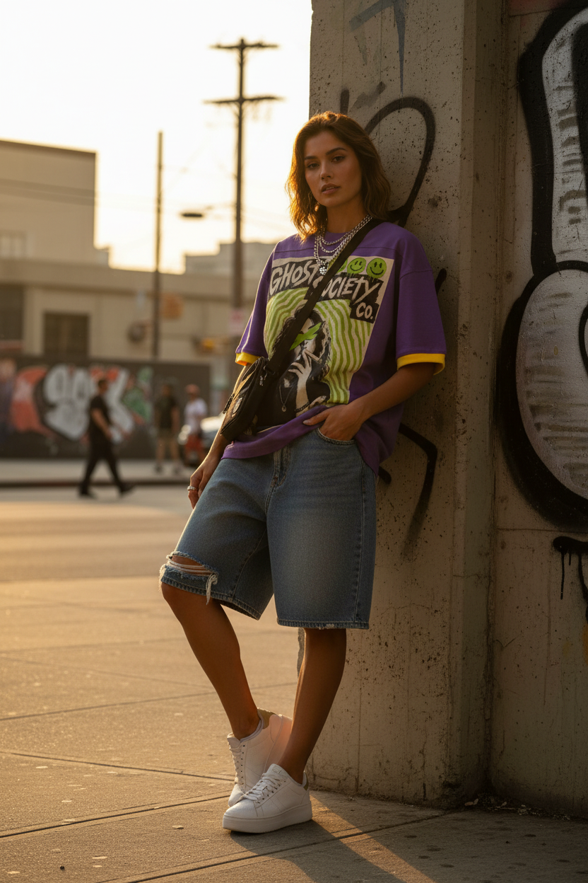 GHOST SOCIETY CO. Unisex Color Block Drop Shoulder T-Shirt