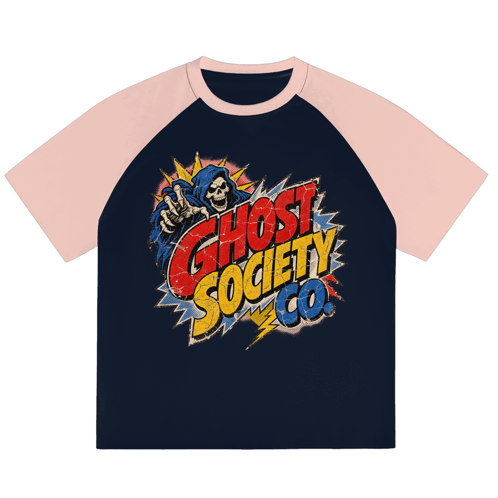 GHOST SOCIETY CO. Color-Blocked Raglan Sleeve T-Shirt