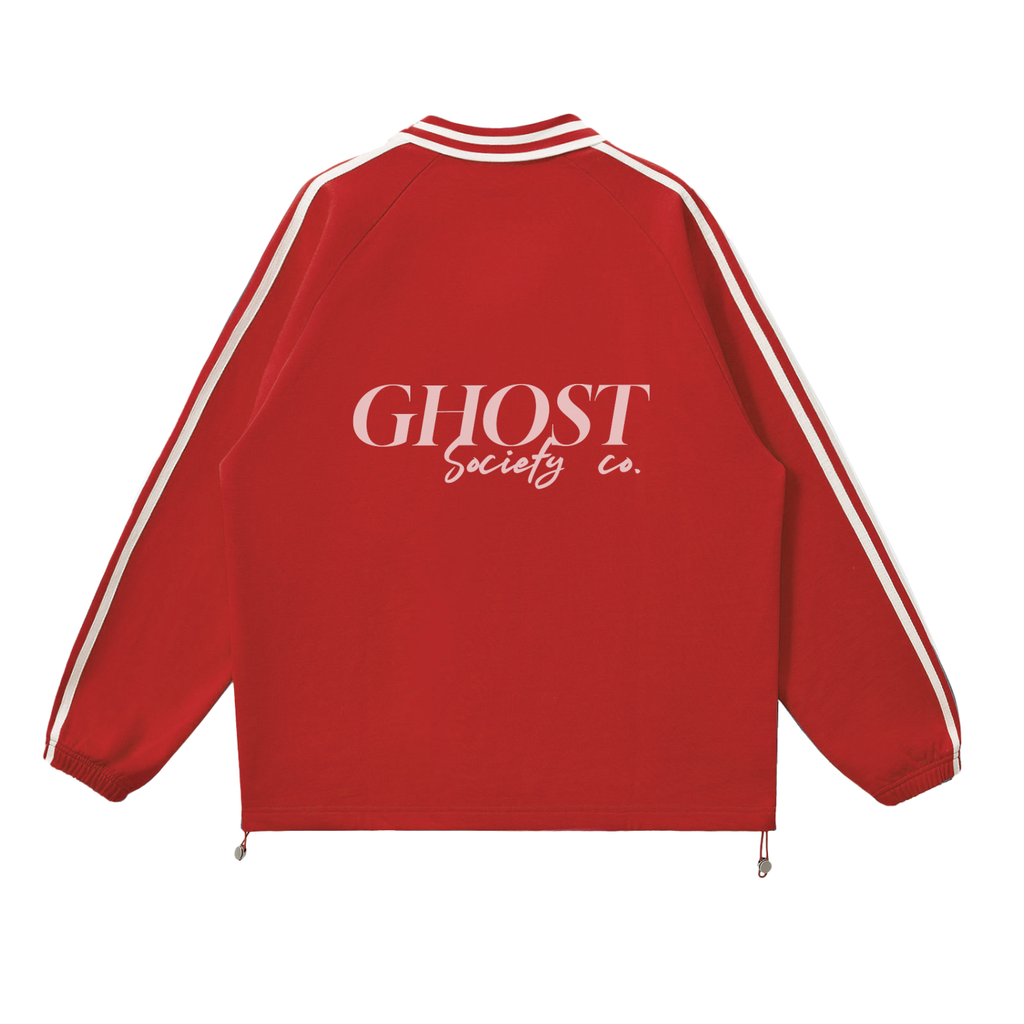 GHOST SOCIETY CO. MIA. Contrast Striped Lapel Collar Sweatshirt