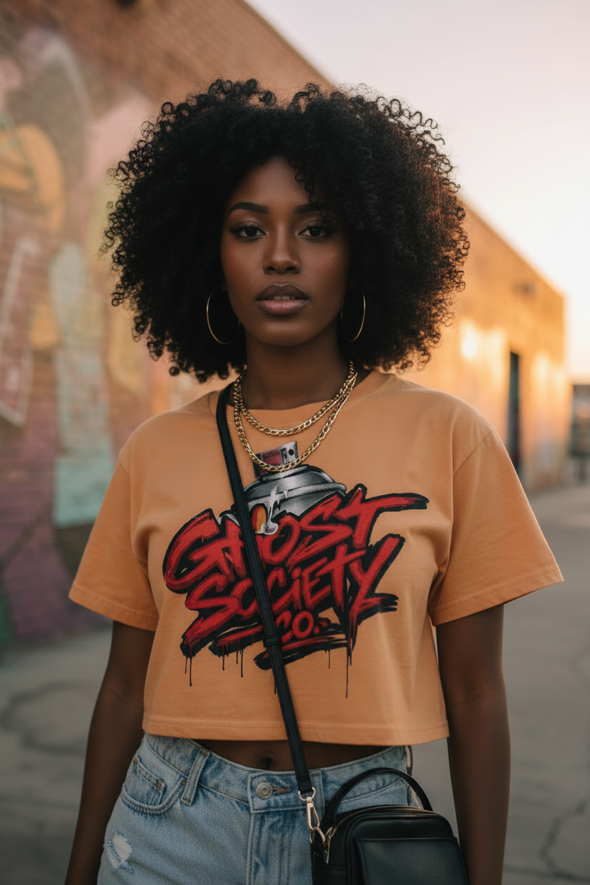 GHOST SOCIETY CO. Snow Washed Crop Top