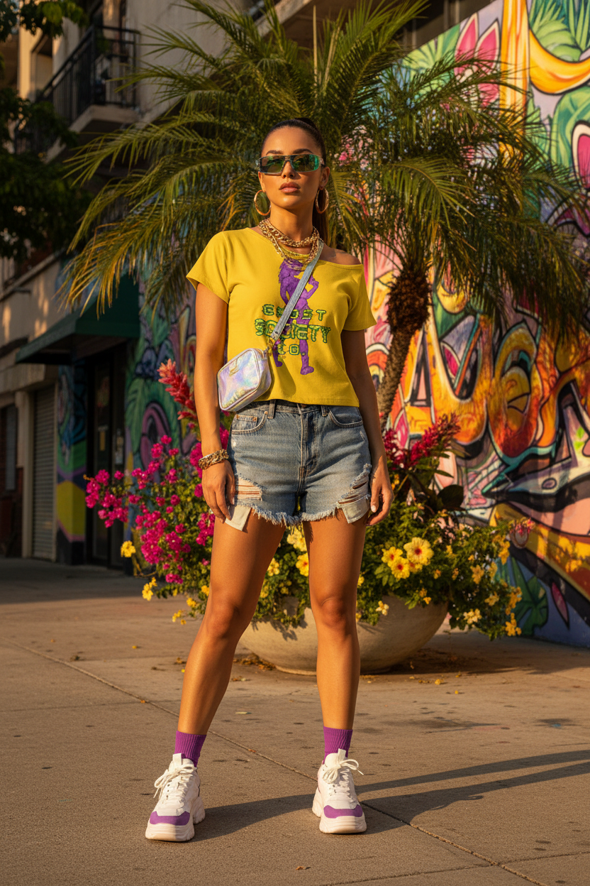 GHOST SOCIETY CO. Women’s Off-the-Shoulder T-Shirt