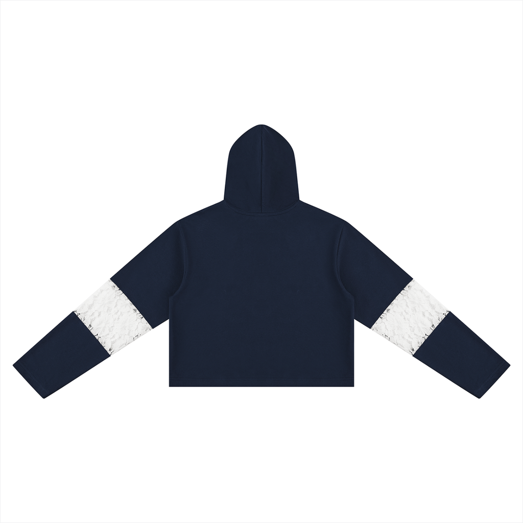GHOST SOCIETY CO. Women’s Cropped Lace-Panel Hoodie