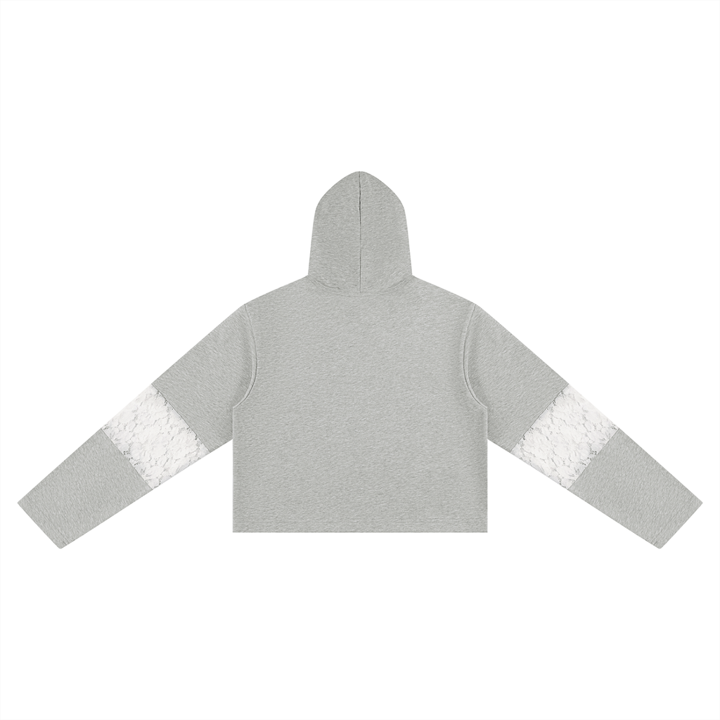 GHOST SOCIETY CO. Women’s Cropped Lace-Panel Hoodie