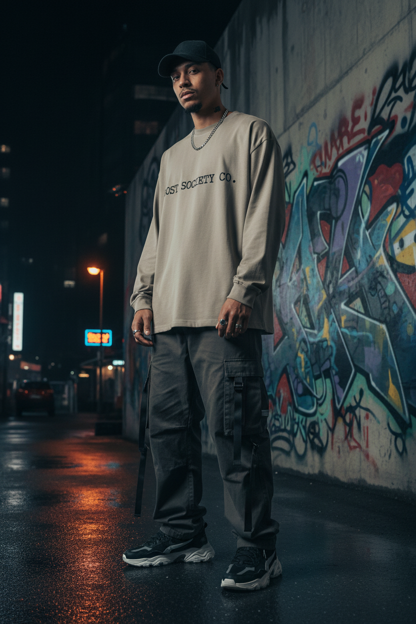 GHOST SOCIETY CO. Oversized Unisex Long Sleeve T-Shirt