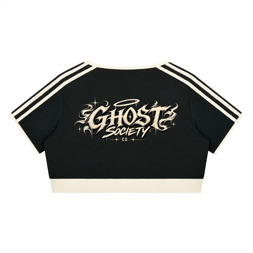 GHOST SOCIETY CO. Women’s Ringer Crop T-Shirt
