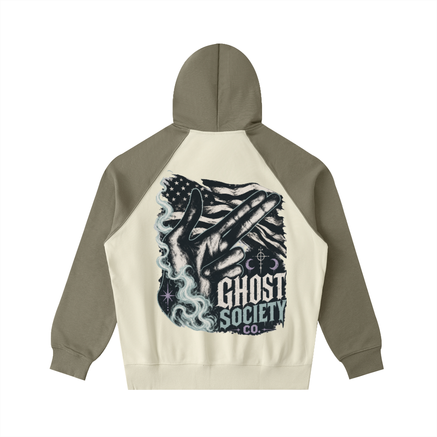 Color-Block Raglan Sleeve Hoodie