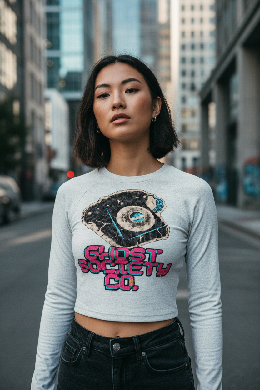 GHOST SOCIETY CO. Women’s Slim Raglan Long Sleeve T-Shirt