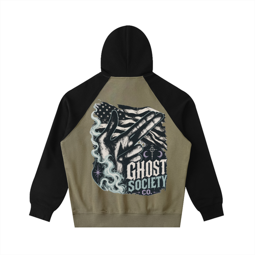 Color-Block Raglan Sleeve Hoodie