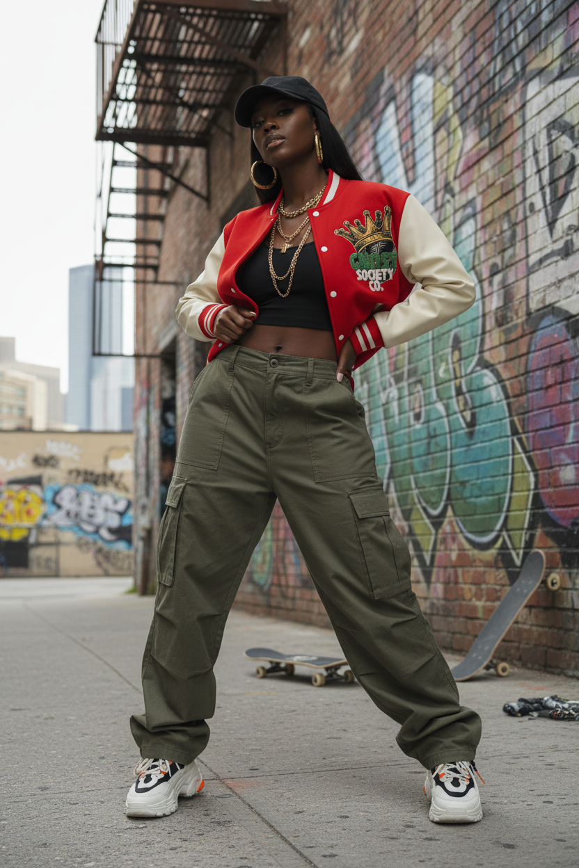 GHOST SOCIETY CO. Two-Tone Fleeced Varsity Jacket