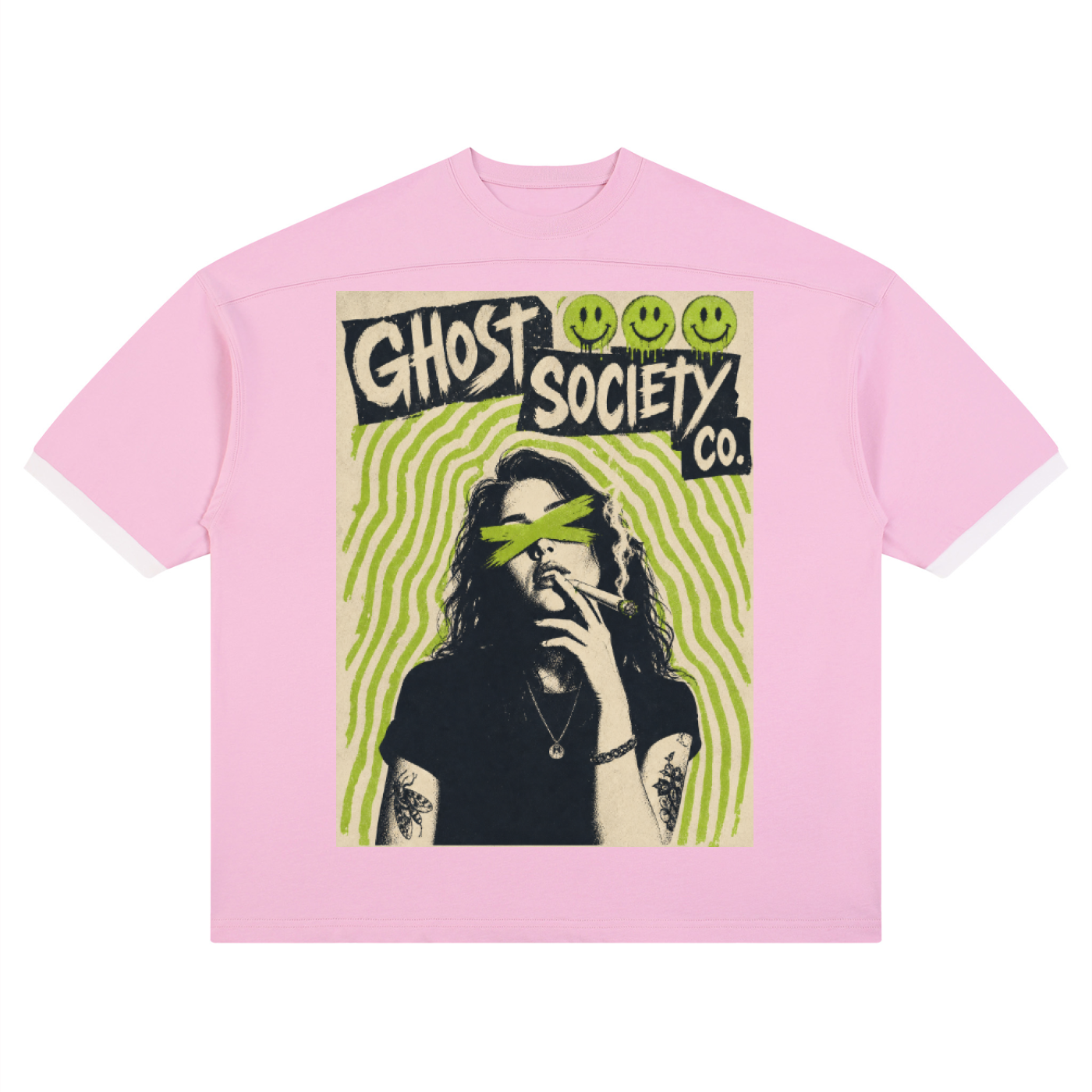 GHOST SOCIETY CO. Unisex Color Block Drop Shoulder T-Shirt
