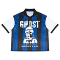 GHOST SOCIETY CO. Unisex Boxy Striped Collared Soccer Jersey