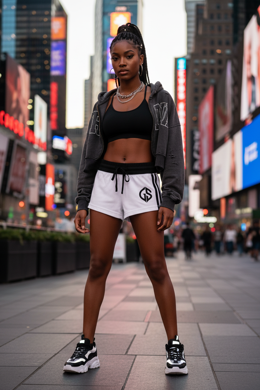 GHOST SOCIETY CO. Women's Contrast Stripe Track Shorts