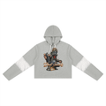 GHOST SOCIETY CO. Women’s Cropped Lace-Panel Hoodie