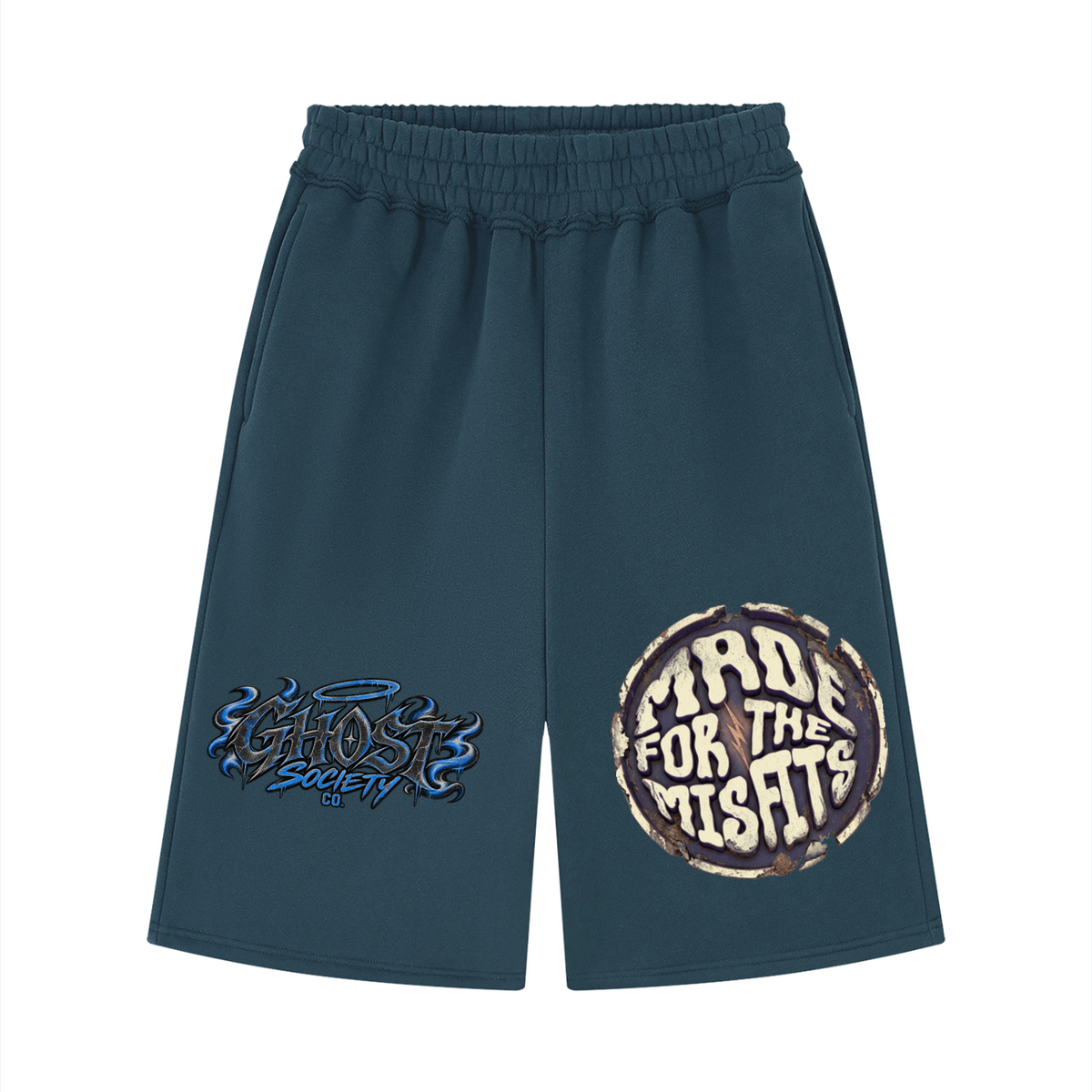 GHOST SOCIETY CO. Unisex Raw Edge Fleece Shorts
