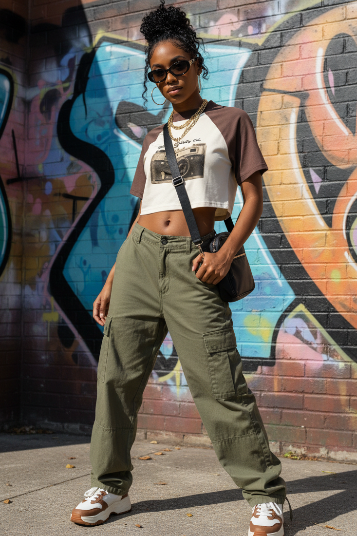 Women's Color Block Raglan Crop Tee | Ghost Society Co.