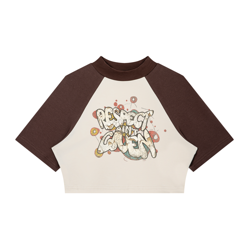 GHOST SOCIETY CO. Women’s Color Block Raglan Crop T-Shirt
