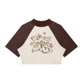 GHOST SOCIETY CO. Women’s Color Block Raglan Crop T-Shirt