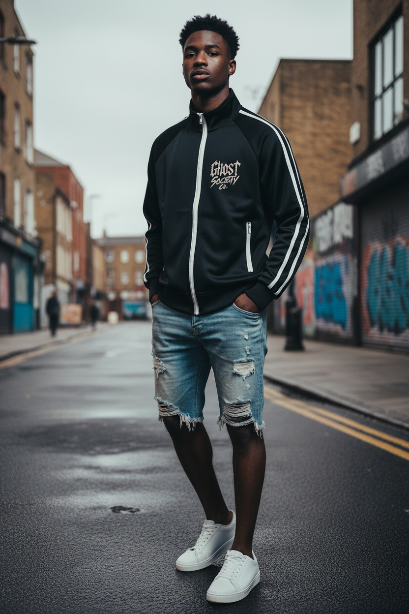 GHOST SOCIETY CO. Kids’ Contrast Tape Coach Jacket