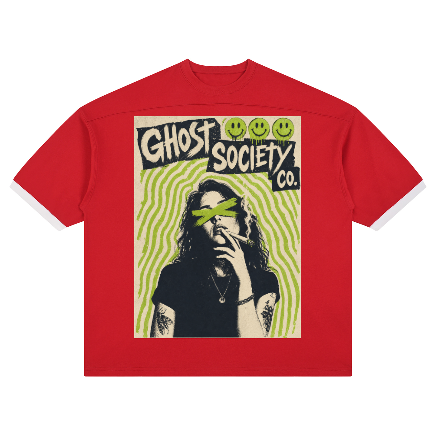 GHOST SOCIETY CO. Unisex Color Block Drop Shoulder T-Shirt