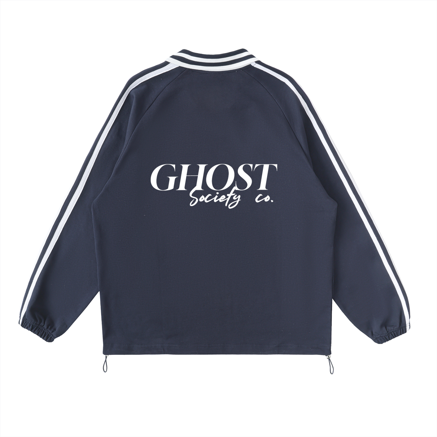 GHOST SOCIETY CO. MIA. Contrast Striped Lapel Collar Sweatshirt
