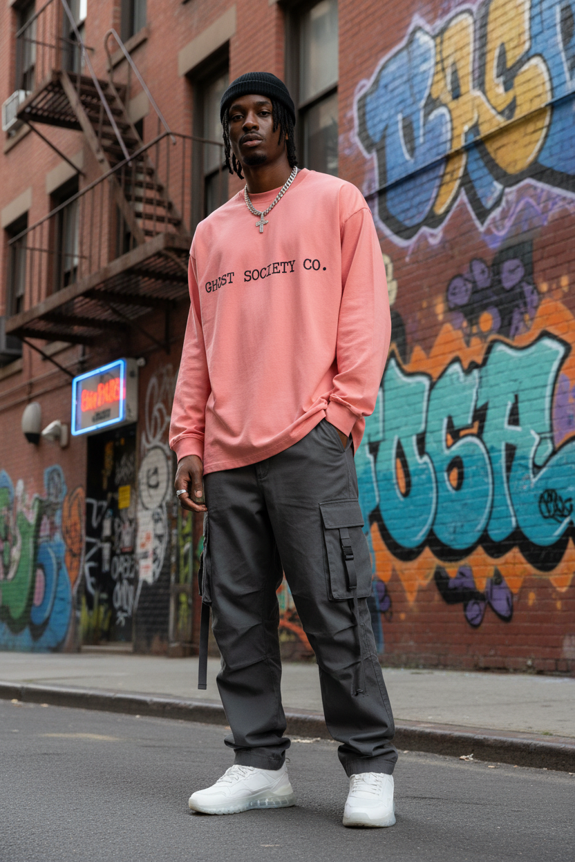 GHOST SOCIETY CO. Oversized Unisex Long Sleeve T-Shirt