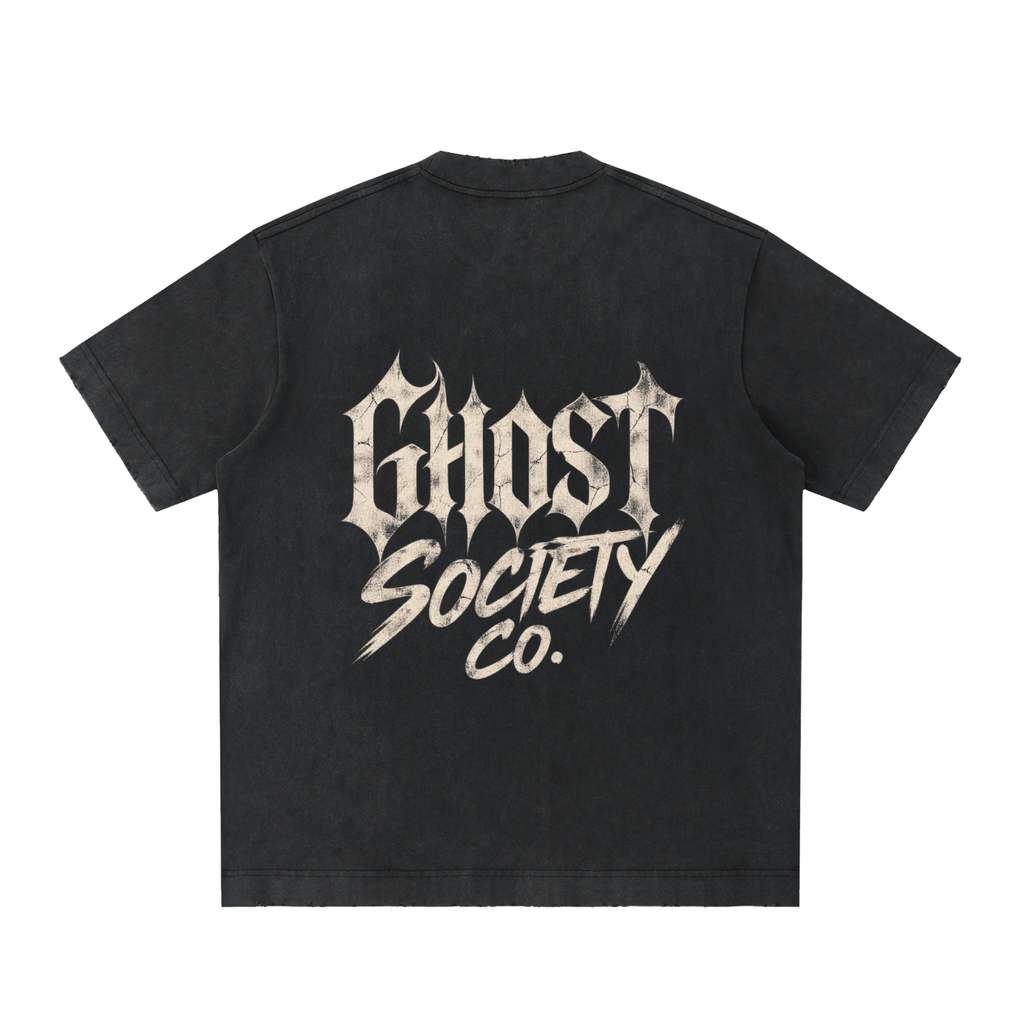 Heavyweight Vintage Washed Frayed Tee | Ghost Society Co.