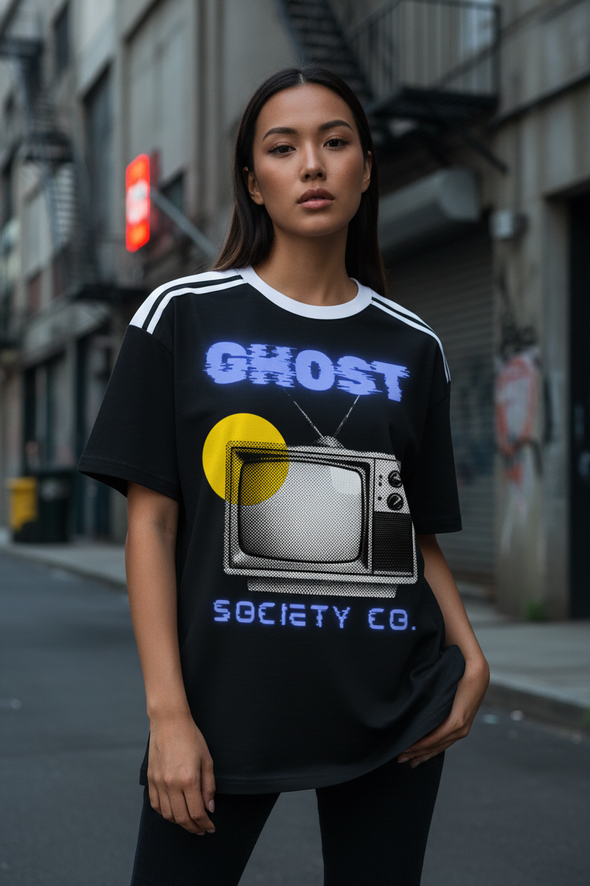 GHOST SOCIETY CO. Unisex Color Block Loose T-Shirt