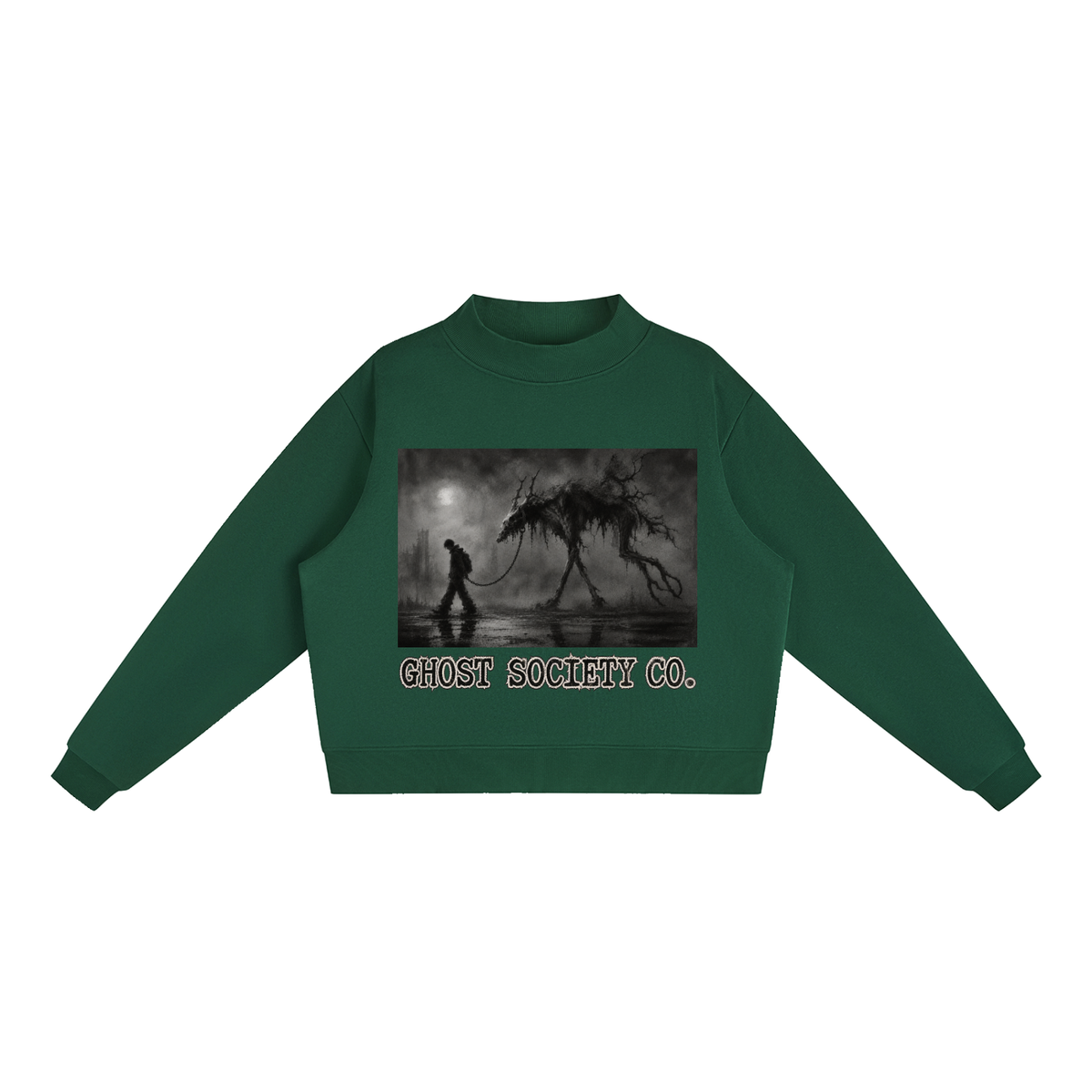 GHOST SOCIETY CO. Essential Fleece Mock-Neck Crew Sweatshirt