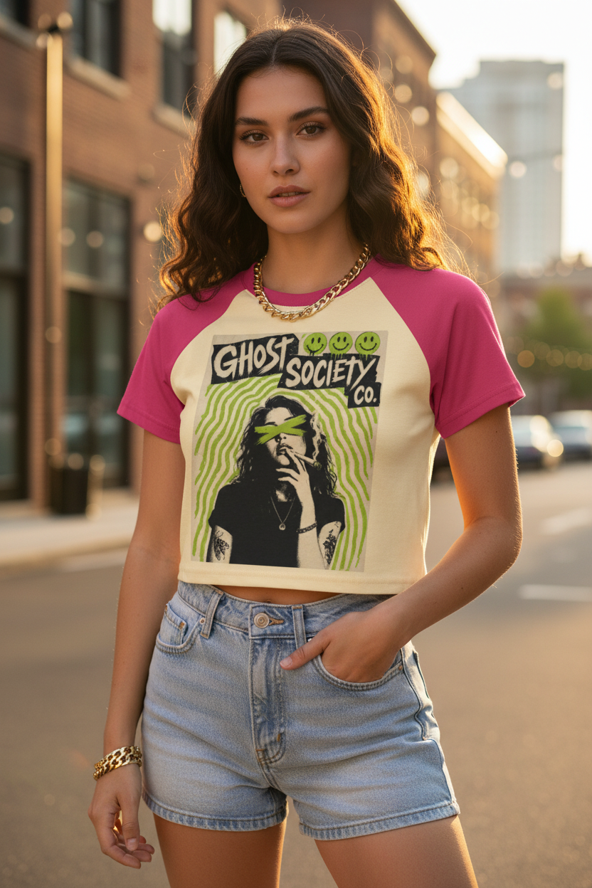 GHOST SOCIETY CO. Women's Raglan Color Block Baby T-Shirt