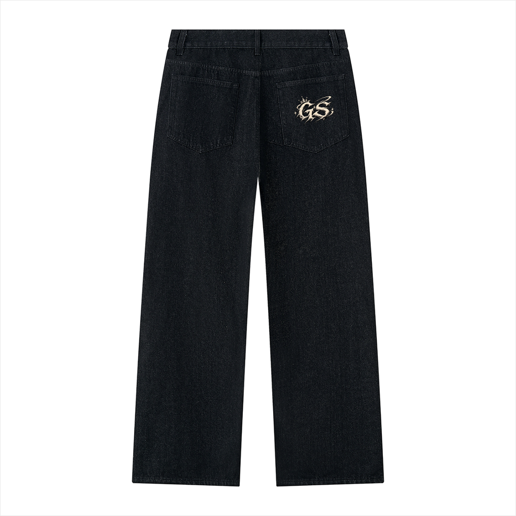 GHOST SOCIETY CO. Men's Vintage Wash Wide Leg Denim Jeans