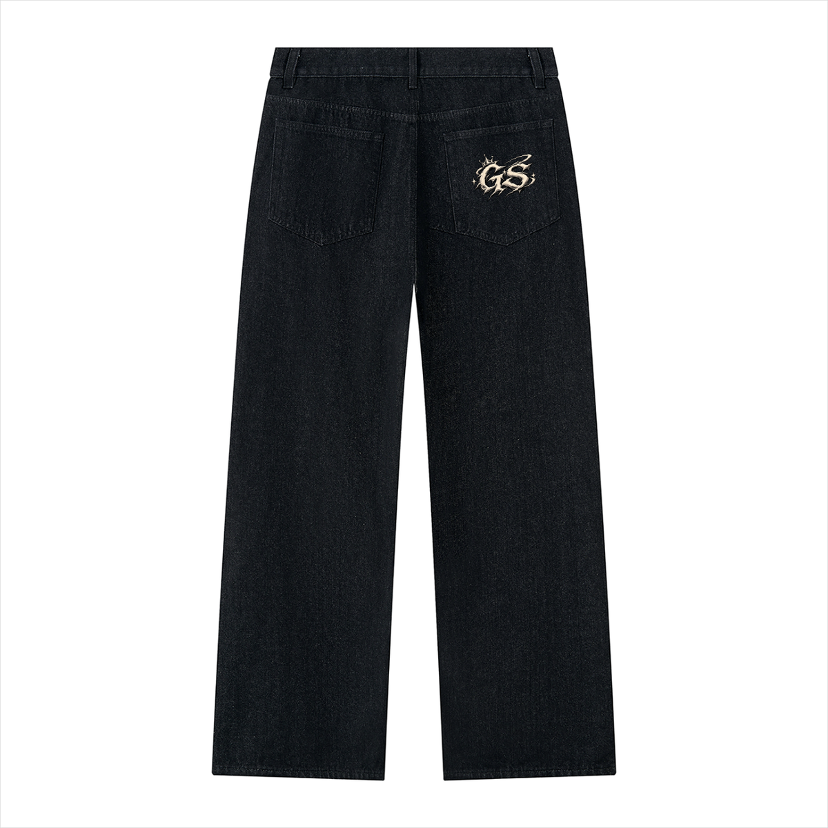 GHOST SOCIETY CO. Men's Vintage Wash Wide Leg Denim Jeans