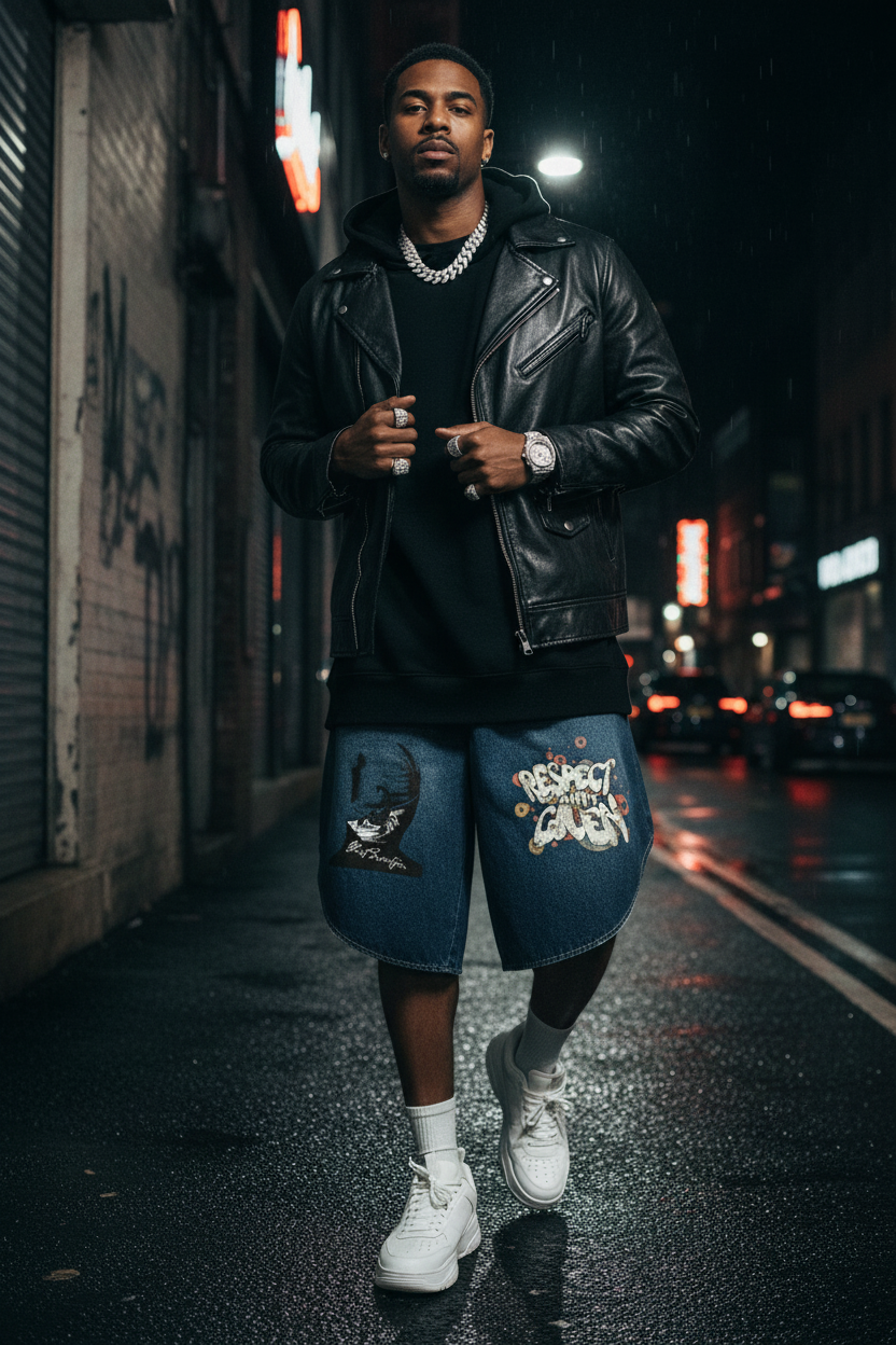 Men's Wide Leg Denim Shorts | Ghost Society Co.