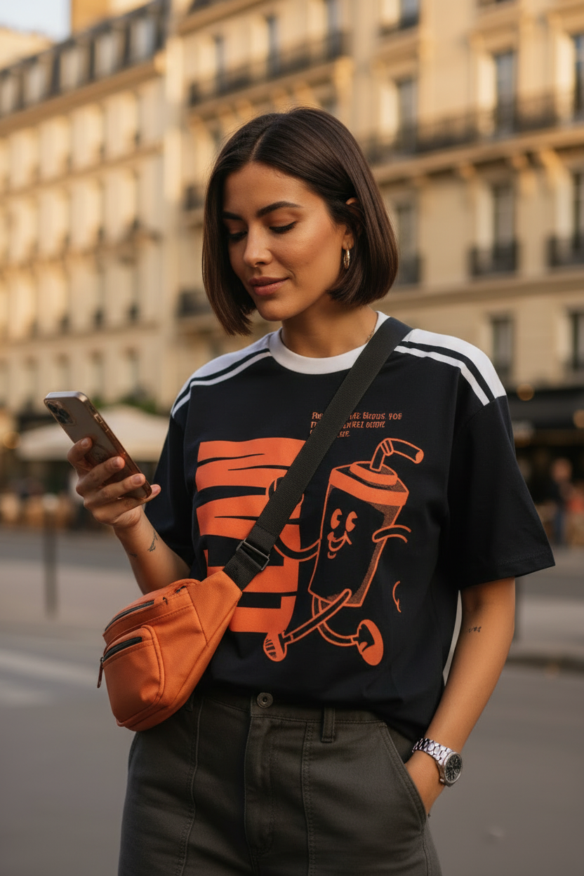 GHOST SOCIETY CO. Unisex Color Block Loose T-Shirt