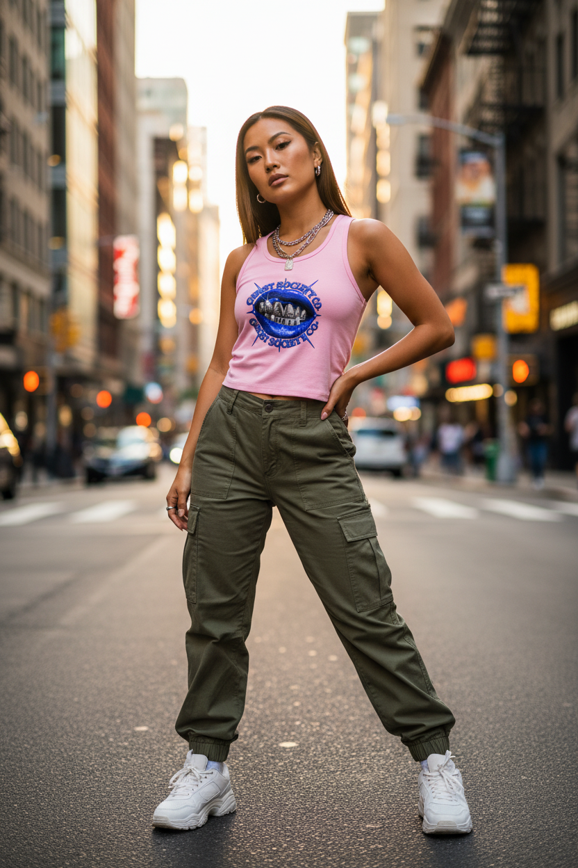 Women's Ruched Crop Tank Top | Ghost Society Co.