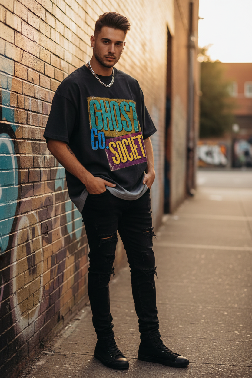 GHOST SOCIETY CO. Sunfade Vintage Washed T-Shirt